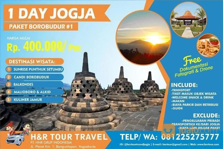 PAKET WISATA ONE DAY JOGJA BOROBUDUR 1 di Kota Yogyakarta, Yogyakarta ... Paket Wisata Sehari Penuh di Yogyakarta