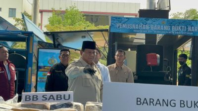 Pemusnahan 21484 Ton Narkoba Senilai Rp 2937 Triliun oleh Prabowo di Mabes Polri