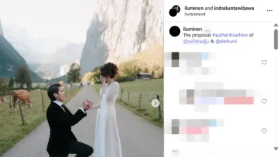 Pesona Syifa Hadju Dalam Gaun Saat Dilamar El Rumi di Swiss