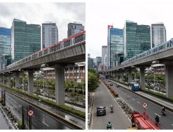 Wajah Baru Rasuna Said Sebelum dan Sesudah Tiang Monorel Dihapus