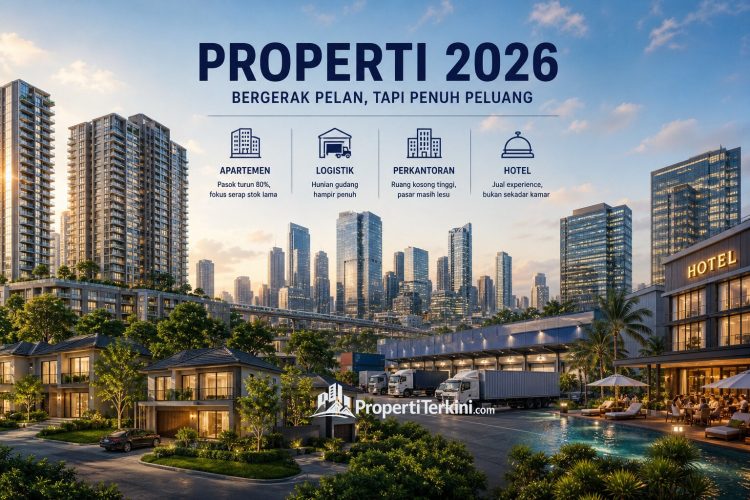 Properti 2026 Bergerak Pelan: Apartemen Turun 80%, Logistik Hampir Penuh, Kantor Lesu, Hotel dengan Pengalaman