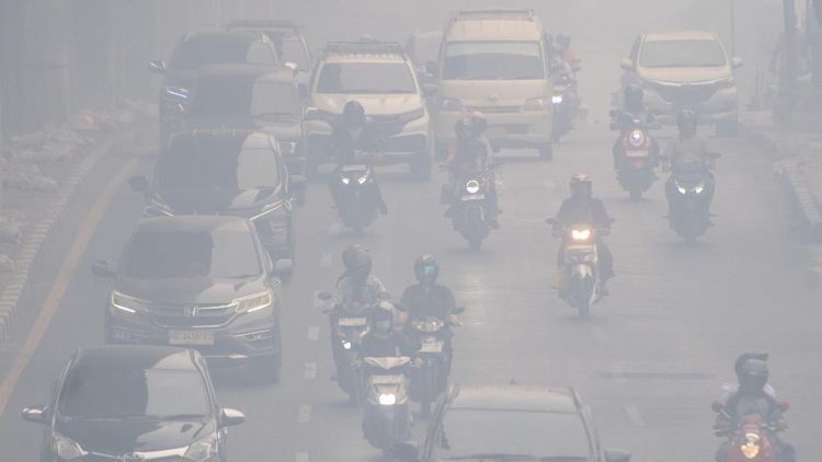 Palembang Dikepung Asap Karhutla, Warga Khawatir Terhadap Kecelakaan di Jalan